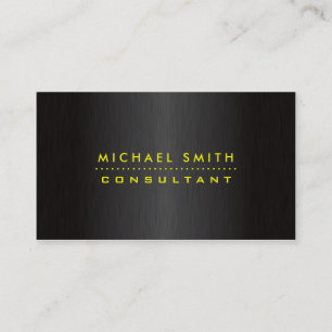 Professional Elegant Modern Black  Brushed Metal Business Card
