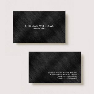 Professional Elegant Modern Black Brushed Metal Business Card