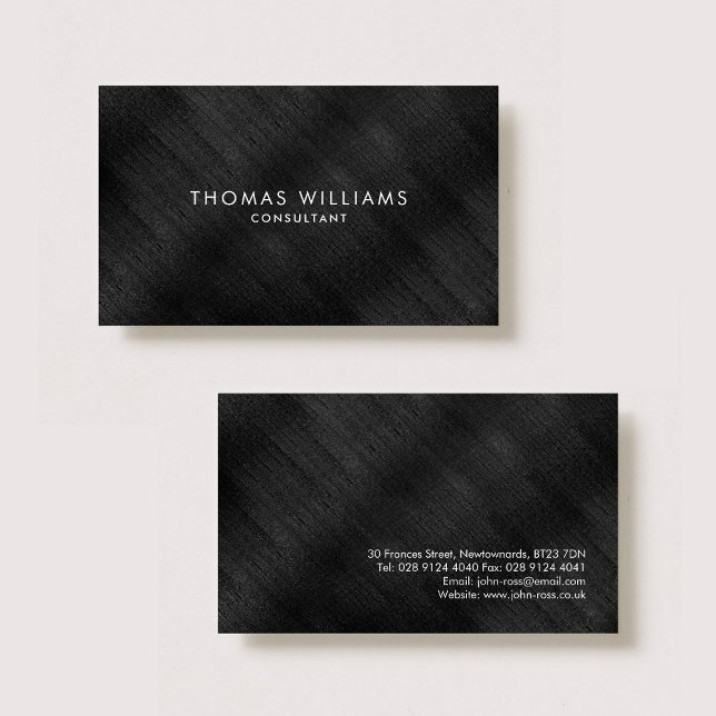 Professional Elegant Modern Black Brushed Metal Business Card (Creator Uploaded)