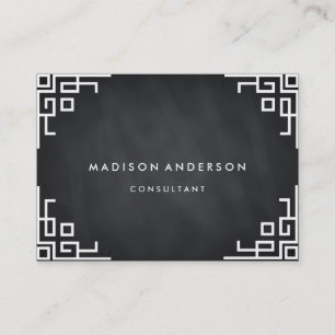 Professional Elegant Modern Black Chalk Board Busi Business Card