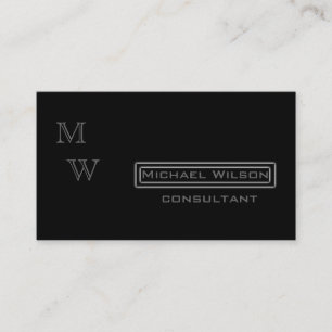 Professional elegant modern black monogram business card
