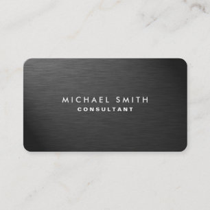 Professional Elegant Modern Black Plain Metal Business Card