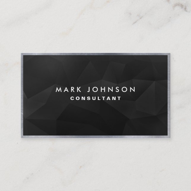Professional Elegant Modern Black Polygon Cards (Front)