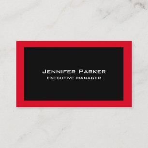 Professional Elegant Modern Black Red Stylish Business Card