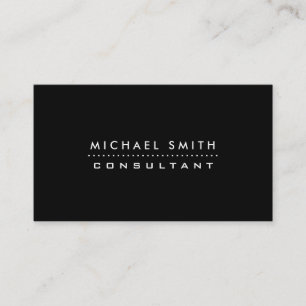 Professional Elegant Modern Black Simple Plain Business Card