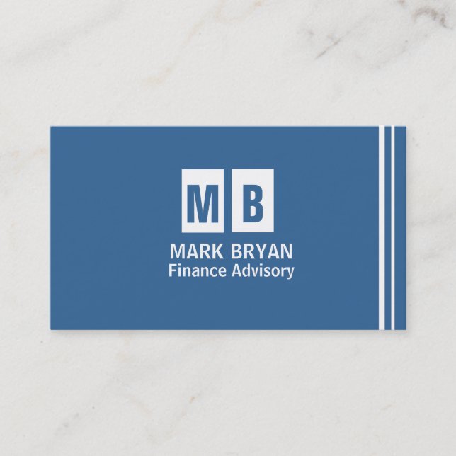 Professional Elegant Modern Blue Simple Business Card (Front)