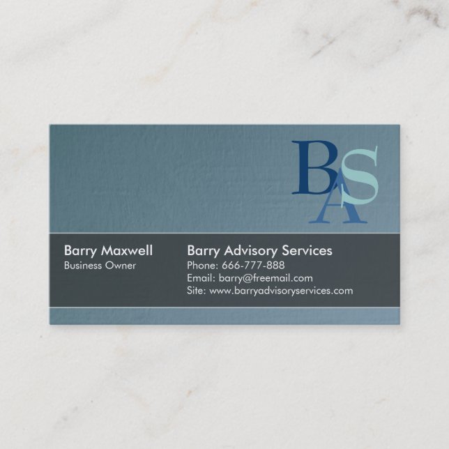 Professional Elegant Modern Blue Simple Business Card (Front)