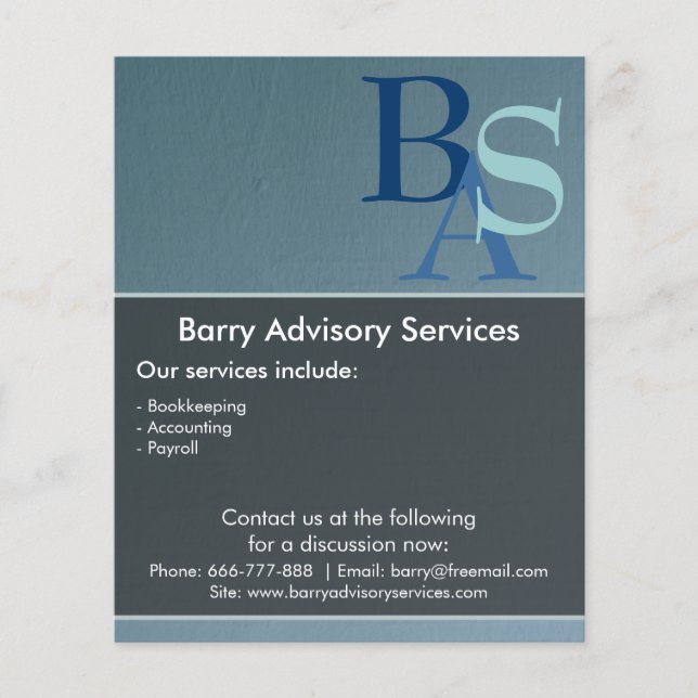 Professional Elegant Modern Blue Simple Flyer (Front)