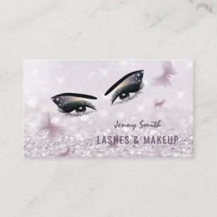 Professional elegant modern bokeh butterfly makeup business card