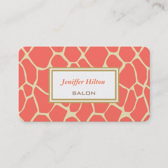 Professional elegant modern classy giraffe business card (Front)