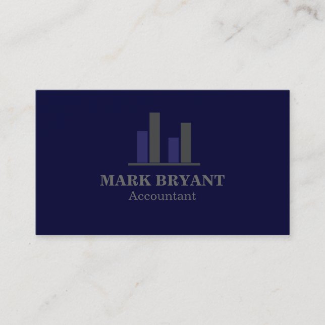 Professional Elegant Modern Dark Blue Simple Business Card (Front)
