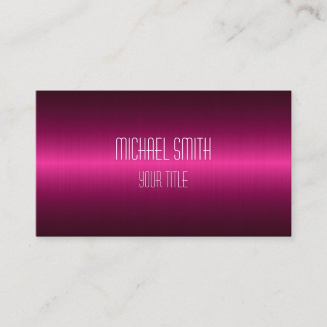 Professional Elegant Modern Dark Hot Pink Business Card (Front)