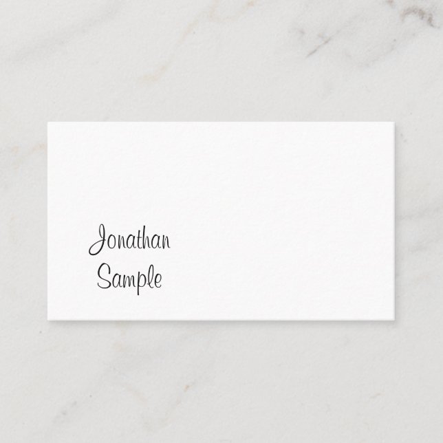 Professional Elegant Modern Design Clean Plain Business Card (Front)