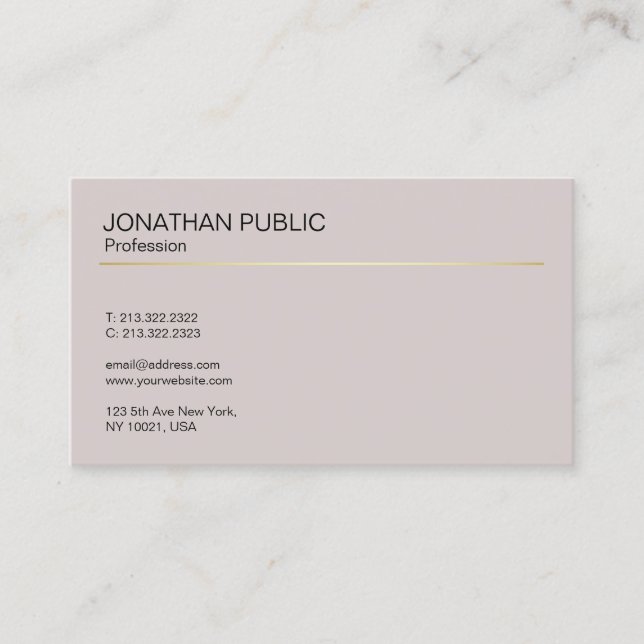 Professional Elegant Modern Design Minimalistic Business Card (Front)