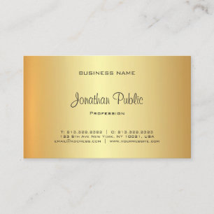 Professional Elegant Modern Glamourous Gold Look Business Card