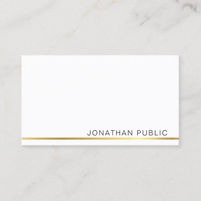 Professional Elegant Modern Gold Line Template Business Card (Front)