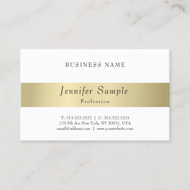 Professional Elegant Modern Gold Look Minimalistic Business Card (Front)