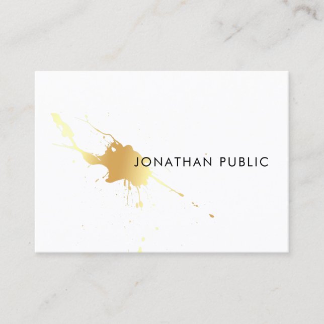 Professional Elegant Modern Gold Splash Template Business Card (Front)