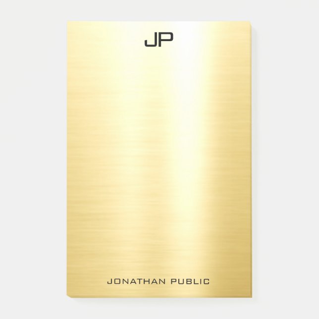 Professional Elegant Modern Gold Trendy Template Post-it Notes (Front)