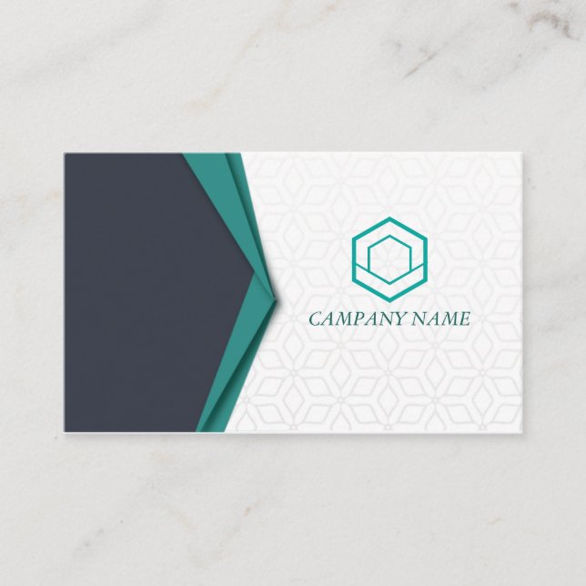  Professional Elegant Modern Green Busines Business Card (Front)