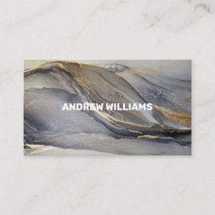 Professional Elegant Modern Grey Gold Marble geode Business Card