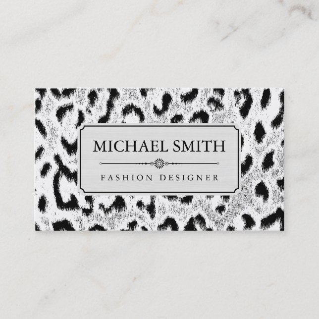Professional Elegant Modern Leopard Skin #31 Business Card (Front)