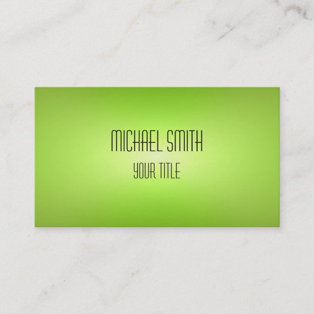 Professional Elegant Modern Lime Green Blur Business Card (Front)