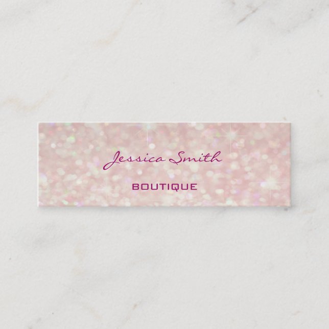 Professional elegant modern luxury glitter bokeh mini business card (Front)