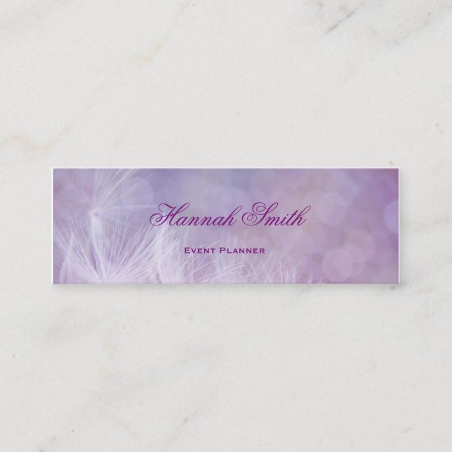 Professional elegant modern luxury Purple Banner Mini Business Card (Front)