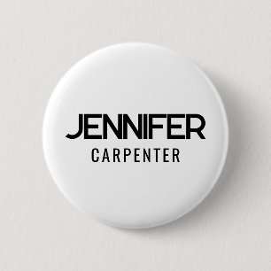 Professional elegant modern minimalist add name 6 cm round badge