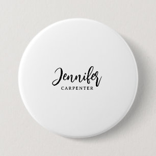 Professional elegant modern minimalist add name 7.5 cm round badge