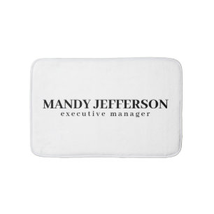 Professional elegant modern minimalist add name bath mat