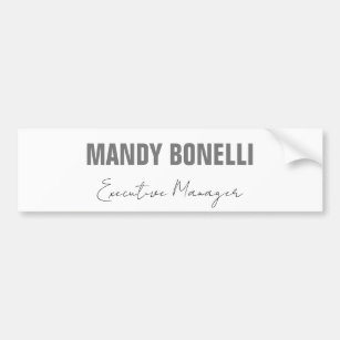 Professional elegant modern minimalist add name bumper sticker