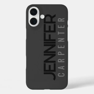 Professional elegant modern minimalist add name iPhone 16 plus case