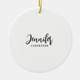 Professional elegant modern minimalist add name ceramic ornament