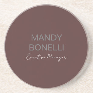 Professional elegant modern minimalist add name coaster
