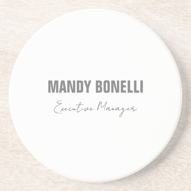 Professional elegant modern minimalist add name coaster (Front)