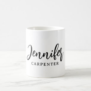 Professional elegant modern minimalist add name coffee mug