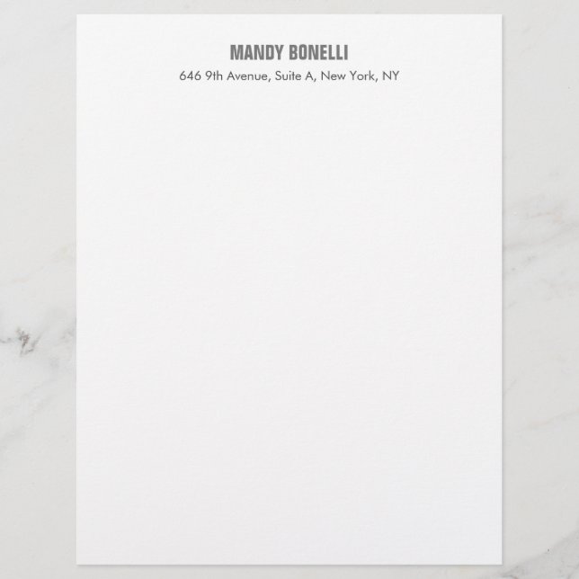 Professional elegant modern minimalist add name custom letterhead (Front)