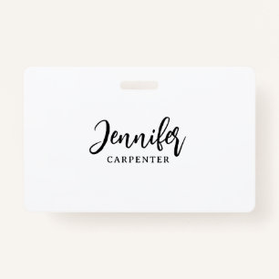 Professional elegant modern minimalist add name ID badge