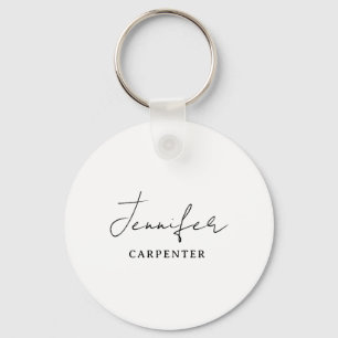 Professional elegant modern minimalist add name key ring