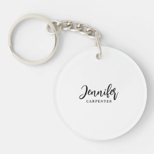 Professional elegant modern minimalist add name key ring