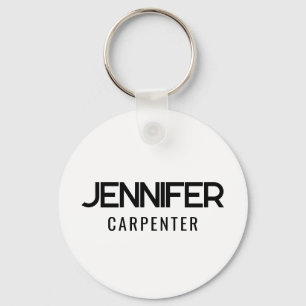 Professional elegant modern minimalist add name key ring