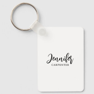 Professional elegant modern minimalist add name key ring