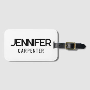Professional elegant modern minimalist add name luggage tag