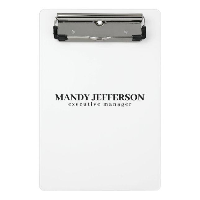 Professional elegant modern minimalist add name mini clipboard (Front)