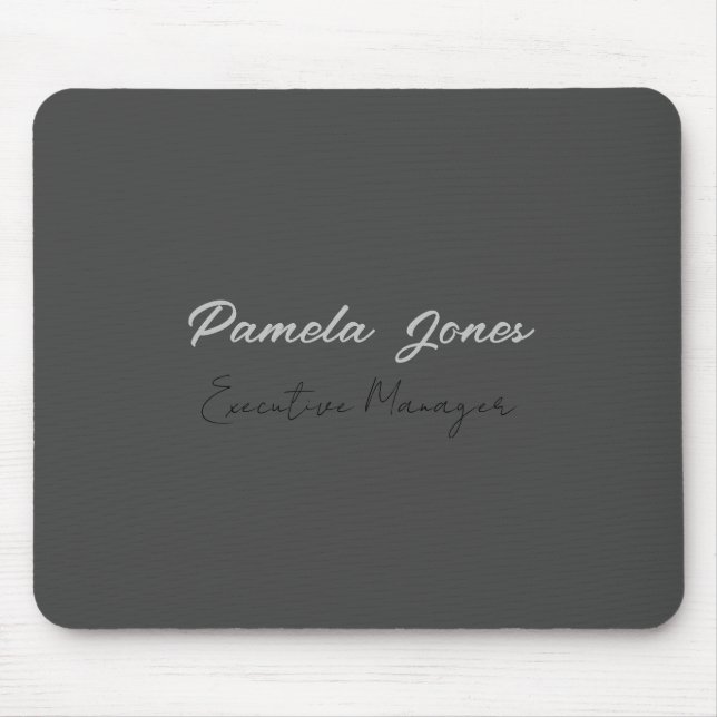 Professional elegant modern minimalist add name mouse pad (Front)