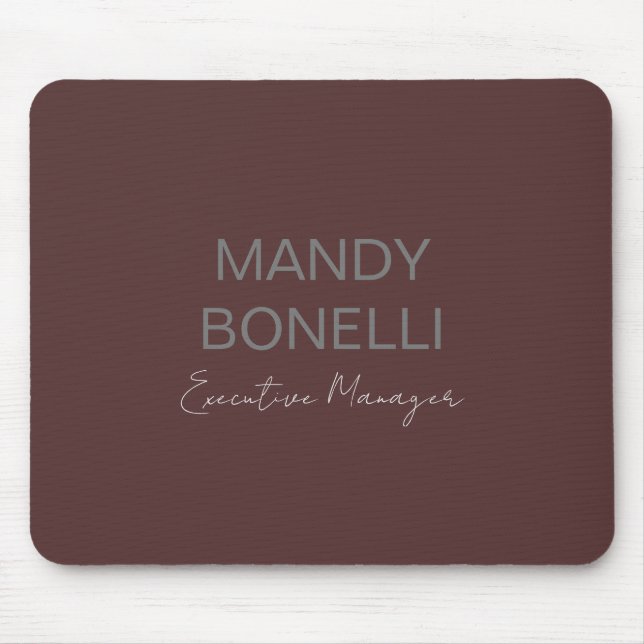 Professional elegant modern minimalist add name mouse pad (Front)