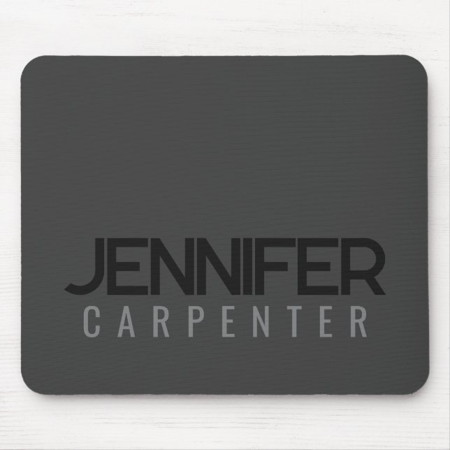 Professional elegant modern minimalist add name mouse pad (Front)