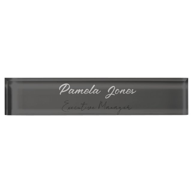 Professional elegant modern minimalist add name nameplate (Front)
